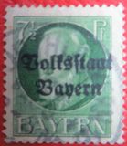 [Overprinted "Volksstaat Bayern", type N2]