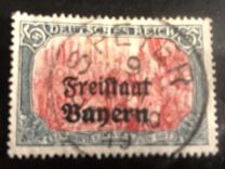 [German Empire Postage Stamps Overprinted "Freistaat Bayern", type O15]