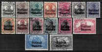 [German Empire Postage Stamps Overprinted "Freistaat Bayern", type O]