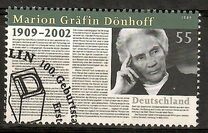 [The 100th Anniversary of the Birth of Marion Gräfin Dönhoff, 1909-2002, type CQG]