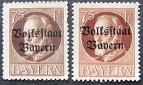 [Overprinted "Volksstaat Bayern", type N12]