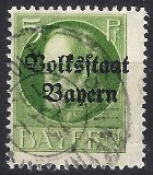 [Overprinted "Volksstaat Bayern", type N1]