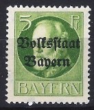 [Overprinted "Volksstaat Bayern", type N1]