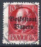 [Overprinted "Volksstaat Bayern", type N3]