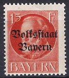 [Overprinted "Volksstaat Bayern", type N4]