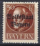 [Overprinted "Volksstaat Bayern", type N10]