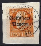 [Overprinted "Volksstaat Bayern", type N7]