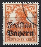 [German Empire Postage Stamps Overprinted "Freistaat Bayern", type O3]