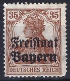 [German Empire Postage Stamps Overprinted "Freistaat Bayern", type O8]