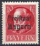 [King Ludwig III Overprinted "Freistaat Bayern", type P3]