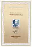 [The 250th Anniversary of the Birth of Matthias Claudius, Poet, type AUU]