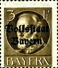 [Overprinted "Volksstaat Bayern", type N]