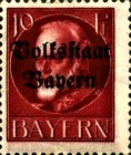 [Overprinted "Volksstaat Bayern", type N3]