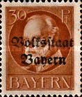 [Overprinted "Volksstaat Bayern", type N7]