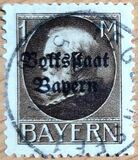 [Overprinted "Volksstaat Bayern", type N14]