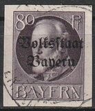 [Overprinted "Volksstaat Bayern", type N13]