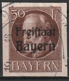 [King Ludwig III Overprinted "Freistaat Bayern", type P9]