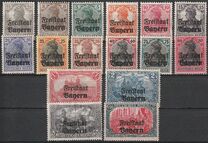 [German Empire Postage Stamps Overprinted "Freistaat Bayern", type O]