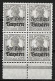 [German Empire Postage Stamps Overprinted "Freistaat Bayern", type O]