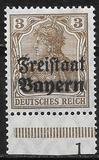 [German Empire Postage Stamps Overprinted "Freistaat Bayern", type O1]