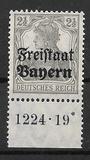 [German Empire Postage Stamps Overprinted "Freistaat Bayern", type O]