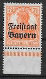 [German Empire Postage Stamps Overprinted "Freistaat Bayern", type O3]