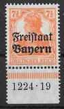 [German Empire Postage Stamps Overprinted "Freistaat Bayern", type O3]