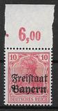 [German Empire Postage Stamps Overprinted "Freistaat Bayern", type O4]