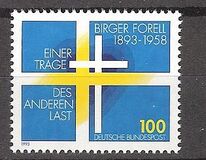 [The 100th Anniversary of the Birth of Birger Forell, Swedish Theologian, type BDJ]