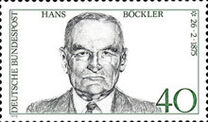 [The 100th Anniversary of the Birth of Hans Böckler, Trade Union Leader, type WY]