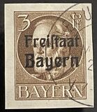 [King Ludwig III Overprinted "Freistaat Bayern", type P]