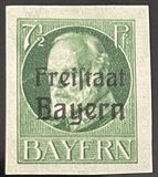 [King Ludwig III Overprinted "Freistaat Bayern", type P2]