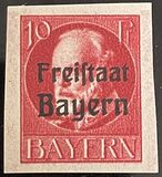 [King Ludwig III Overprinted "Freistaat Bayern", type P3]