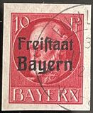 [King Ludwig III Overprinted "Freistaat Bayern", type P3]