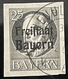 [King Ludwig III Overprinted "Freistaat Bayern", type P6]