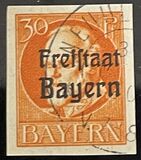 [King Ludwig III Overprinted "Freistaat Bayern", type P7]