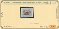 [Airmail - Numbers 58, 61 & 62 Overprinted in Red, type F]