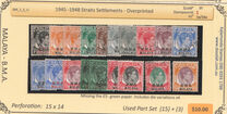 [Straits Settlements Postage Stamps Overprinted "B M A MALAYA" in Black or Red Colour, type A]