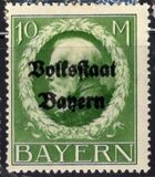 [Overprinted "Volksstaat Bayern", type N18]