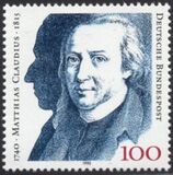 [The 250th Anniversary of the Birth of Matthias Claudius, Poet, type AUU]