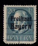 [Overprinted "Volksstaat Bayern", type N5]