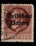 [Overprinted "Volksstaat Bayern", type N12]