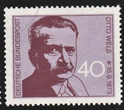 [The 100th Anniversary of the Birth of Otto Wels, Social Democrat, type UY]