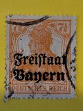 [German Empire Postage Stamps Overprinted "Freistaat Bayern", type O3]