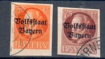 [Overprinted "Volksstaat Bayern", type N12]