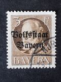 [Overprinted "Volksstaat Bayern", type N]