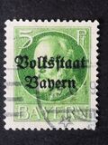 [Overprinted "Volksstaat Bayern", type N1]