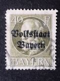 [Overprinted "Volksstaat Bayern", type N9]