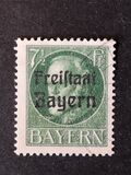 [King Ludwig III Overprinted "Freistaat Bayern", type P2]