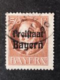 [King Ludwig III Overprinted "Freistaat Bayern", type P9]